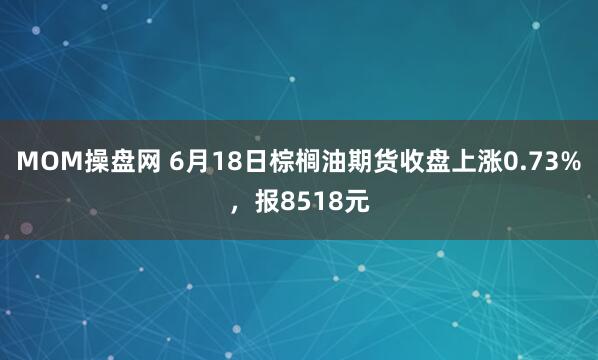 MOM操盘网 6月18日棕榈油期货收盘上涨0.73%,报8518元
